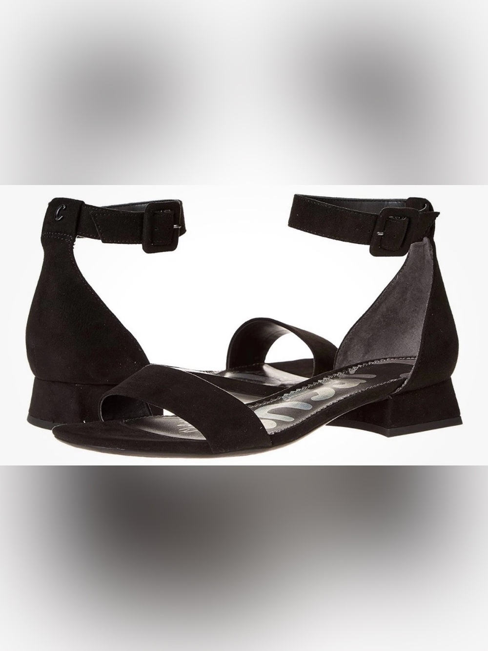 Circus by Sam Edelman Jade Black Ankle-Strap Low Block Heel Sandals; EUC, Sz 8.5